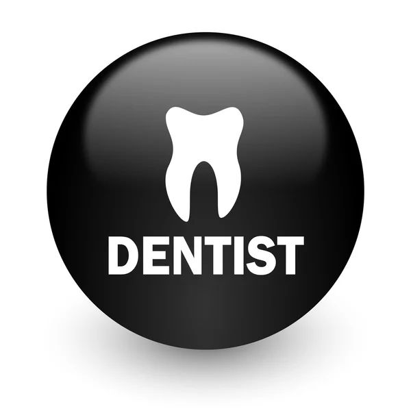 Dentysta czarny błyszczący ikona internet — Zdjęcie stockowe