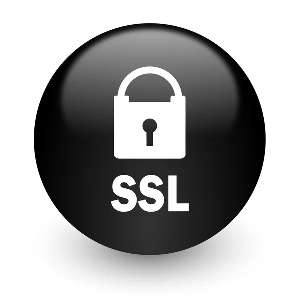 Ssl чорний глянсовий інтернет значок — стокове фото