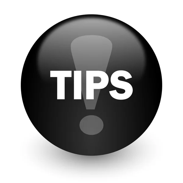 Tips black glossy internet icon — Stock Photo, Image