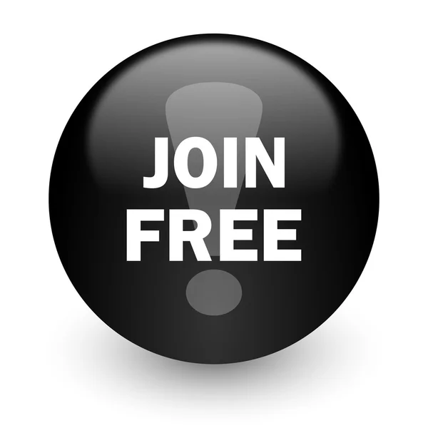 Join free black glossy internet icon — Stock Photo, Image