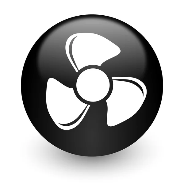 Fan siyah parlak Internet simgesi — Stok fotoğraf