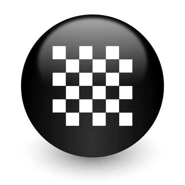 チェス ブラック光沢のあるインターネットのアイコン — ストック写真