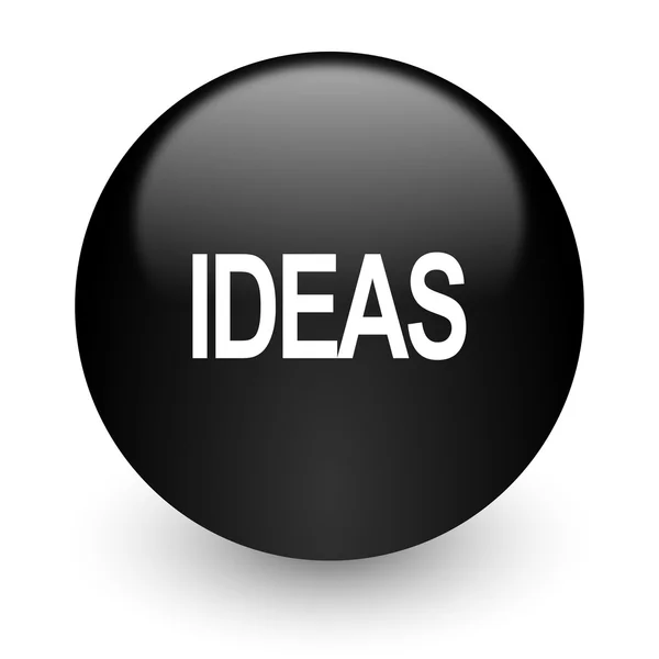 Ideas black glossy internet icon — Stock Photo, Image