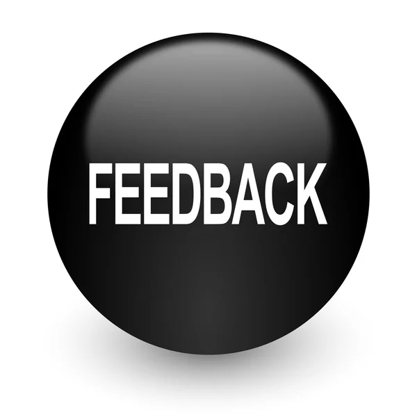 Feedback black glossy internet icon — Stock Photo, Image