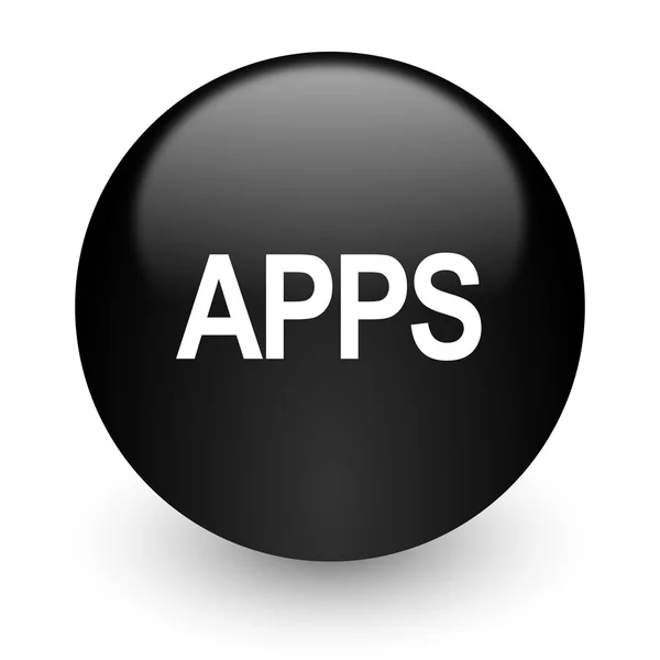 Apps black glossy internet icon — Stock Photo, Image