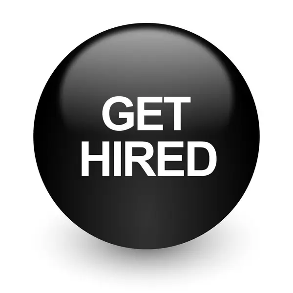 Get hired black glossy internet icon — Stock Photo, Image