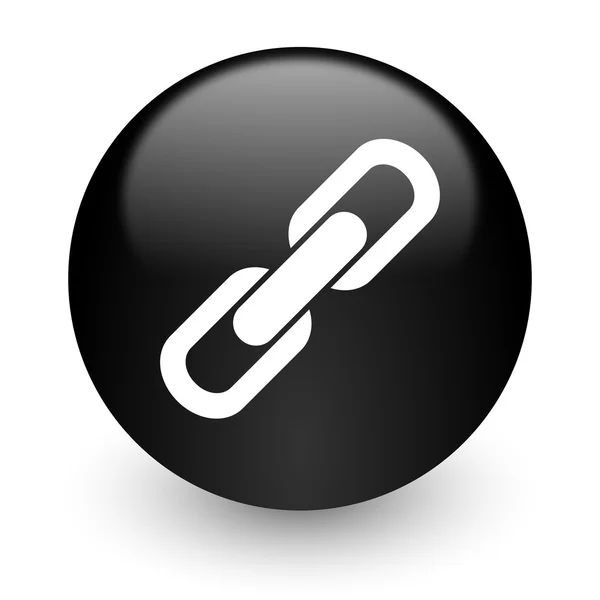 Link black glossy internet icon — Stock Photo, Image