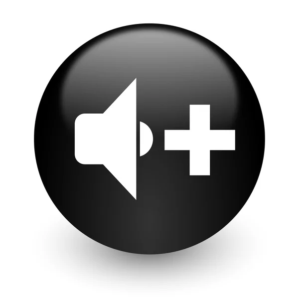 Objętość czarny głośnik ikona internet — Zdjęcie stockowe