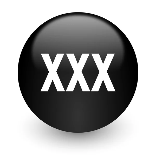 XXX μαύρο γυαλιστερό εικονίδιο internet — Φωτογραφία Αρχείου