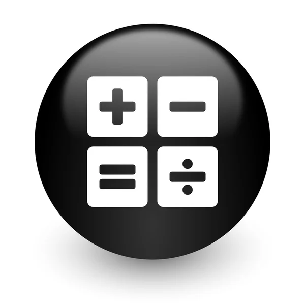 Calculator black glossy internet icon — Stock Photo, Image