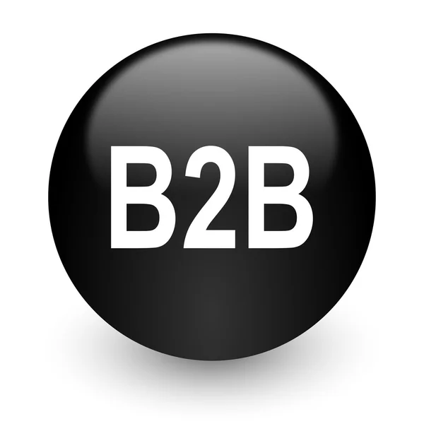 B2B černý lesklý ikona internet — Stock fotografie
