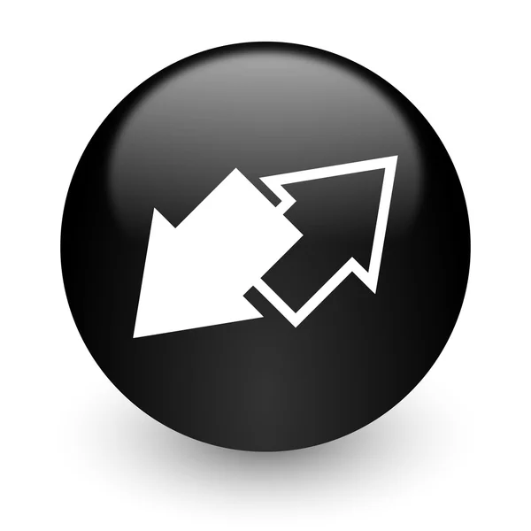 Exchange black glossy internet icon — Stock Photo, Image