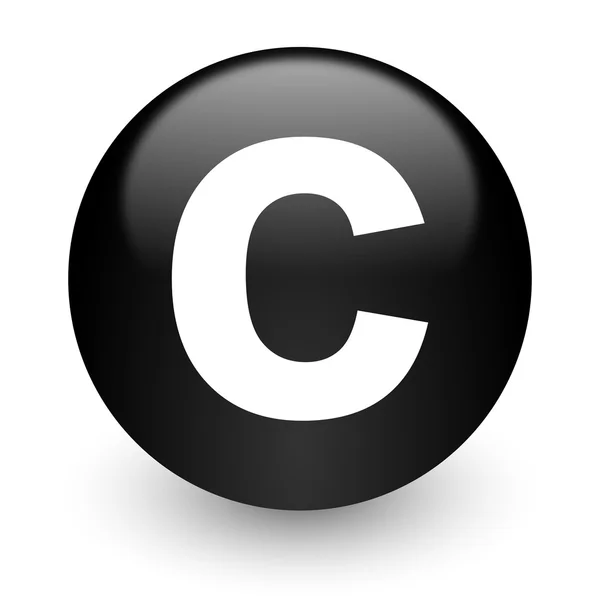 Copyright black glossy internet icon — Stock Photo, Image