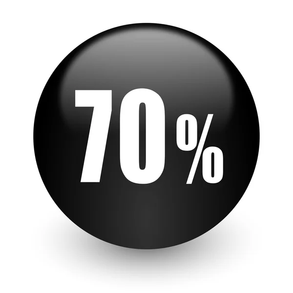 70 por cento ícone de internet brilhante preto — Fotografia de Stock