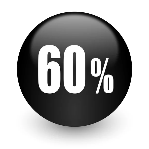 60 procent zwart glanzende internet pictogram — Stockfoto