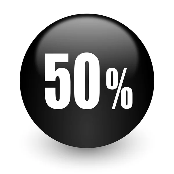 50 percent black glossy internet icon — Stock Photo, Image