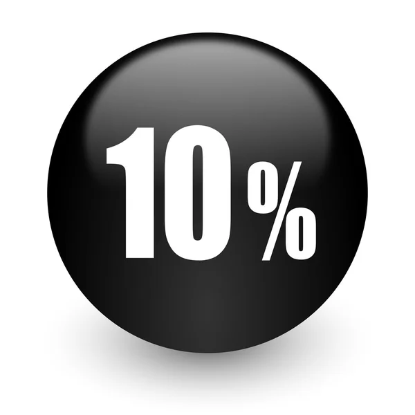 10 percent black glossy internet icon — Stock Photo, Image