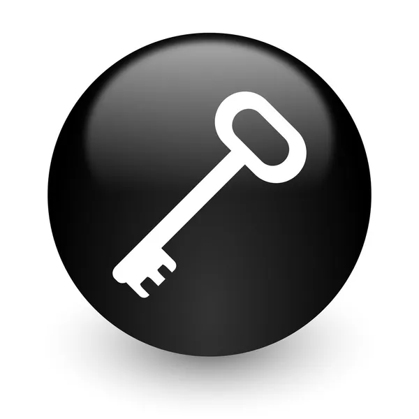 Key black glossy internet icon — Stock Photo, Image