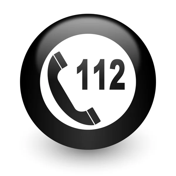 Emergency call black glossy internet icon — Stock Photo, Image