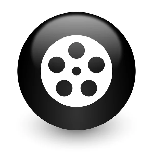 Film siyah parlak Internet simgesi — Stok fotoğraf