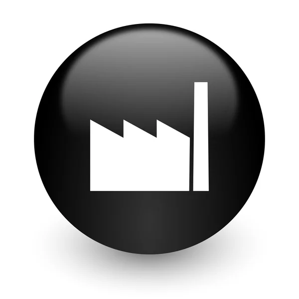 Fabrika siyah parlak Internet simgesi — Stok fotoğraf