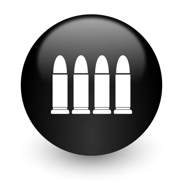 Munición negro brillante icono de Internet — Foto de Stock