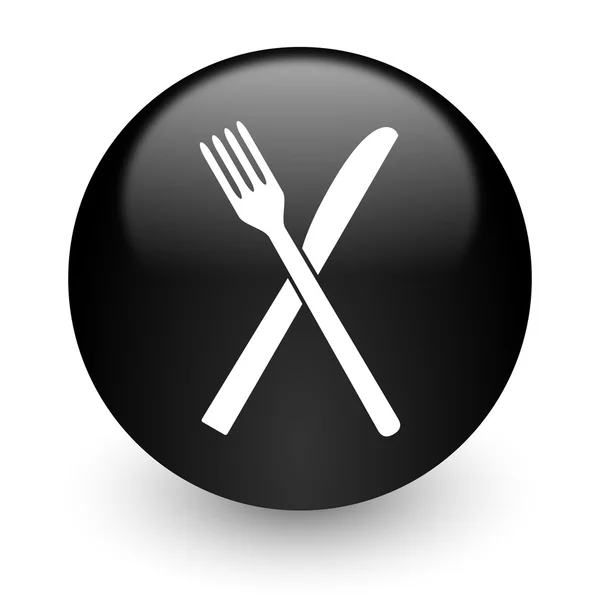 Restaurant zwarte glanzende internet pictogram — Stockfoto