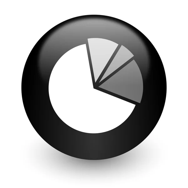 Diagram black glossy internet icon — Stock Photo, Image