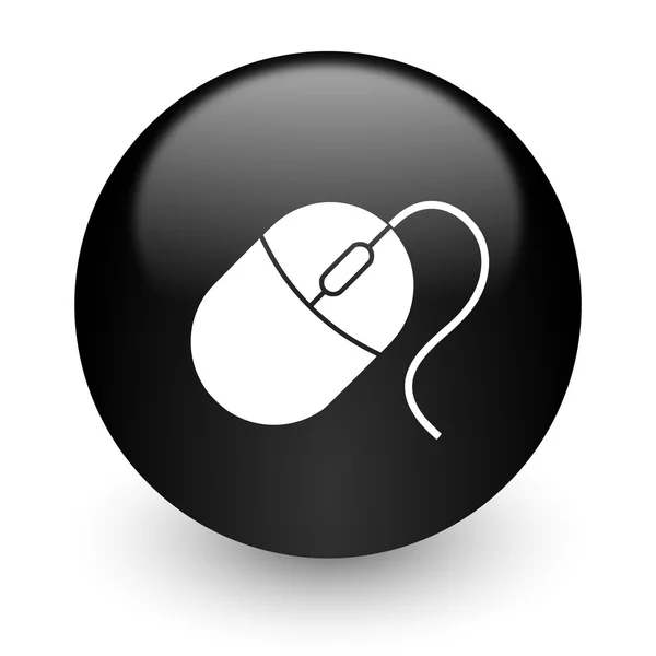 Mouse black glossy internet icon — Stock Photo, Image