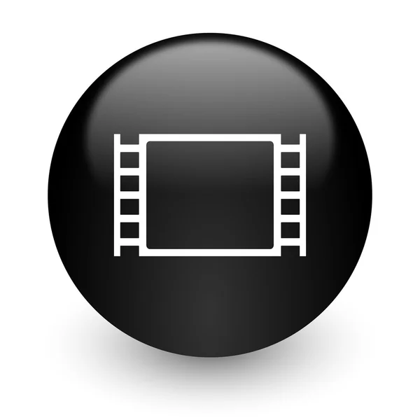 Movie black glossy internet icon — Stock Photo, Image