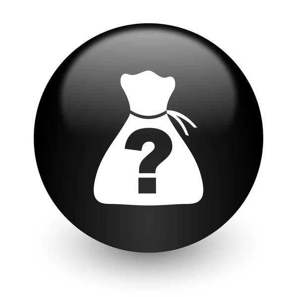 Riddle black glossy internet icon — Stock Photo, Image