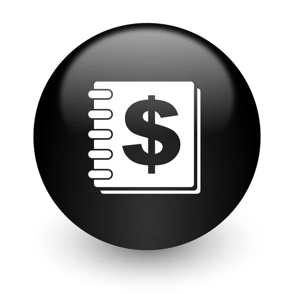 Pengar svart glansigt internet-ikonen — Stockfoto