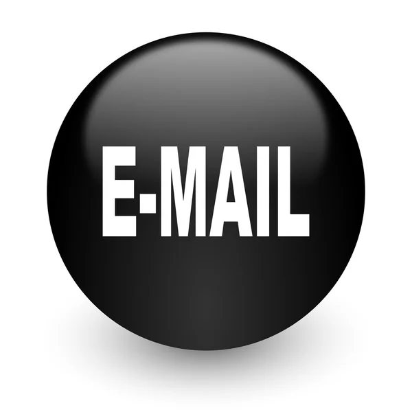 Email negro brillante icono de Internet —  Fotos de Stock