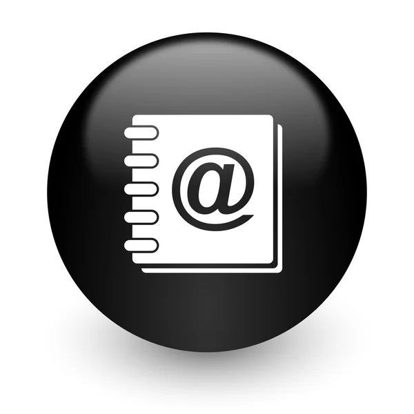 Address book black glossy internet icon — Stock Photo, Image