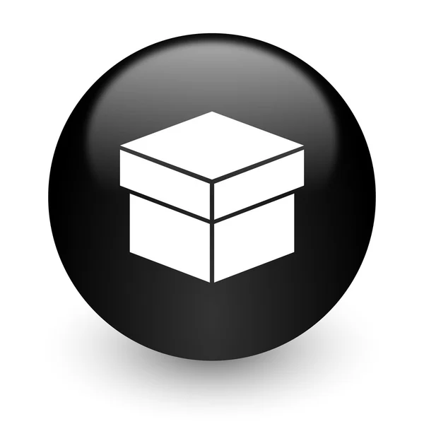 Box schwarze Hochglanz-Internet-Ikone — Stockfoto
