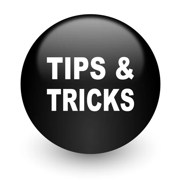 Tips tricks black glossy internet icon — Stock Photo, Image