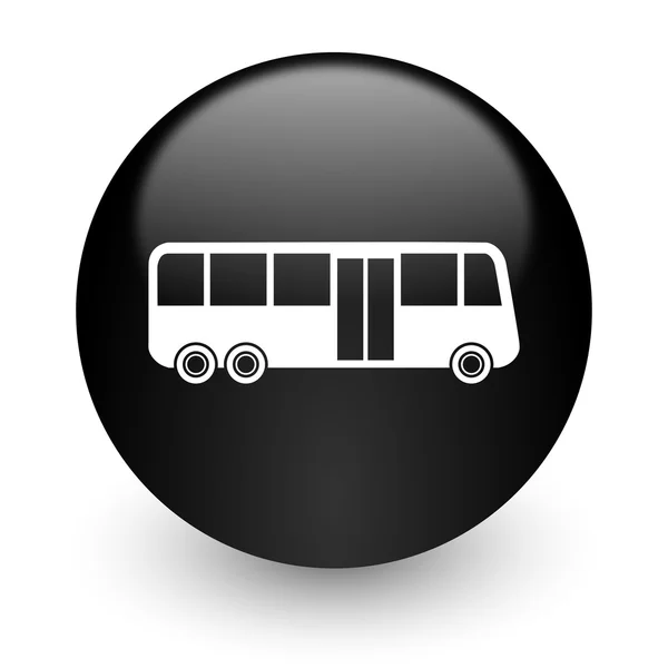 Autocarro ícone de internet brilhante preto — Fotografia de Stock