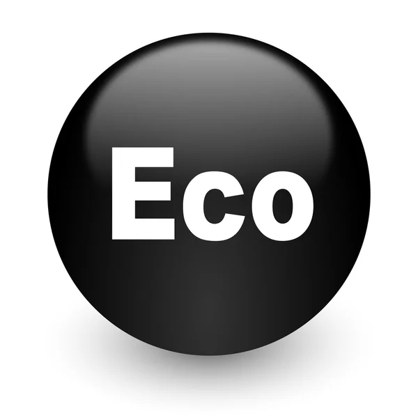 Eco zwart glanzende internet pictogram — Stockfoto