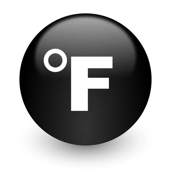 Fahrenheit ícone de internet brilhante preto — Fotografia de Stock
