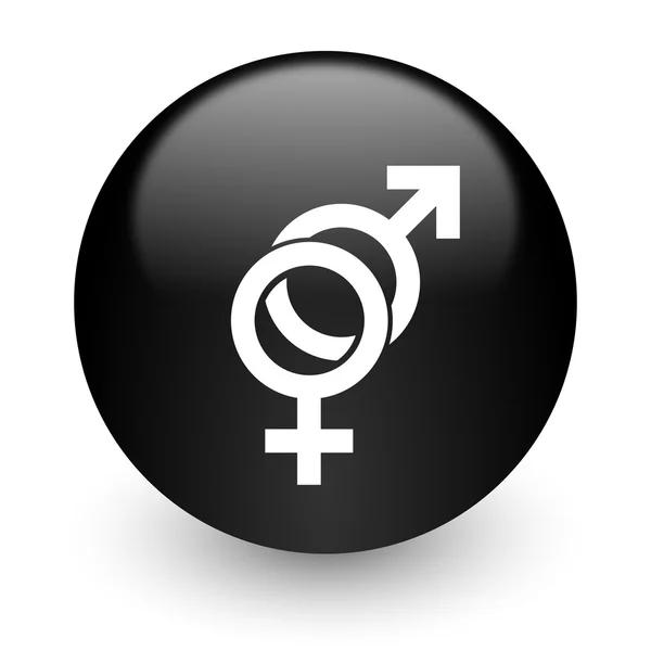 Sex černý lesklý ikona internet — Stock fotografie