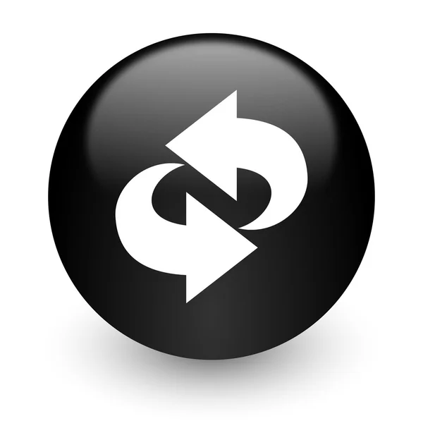 Rotation black glossy internet icon — Stock Photo, Image