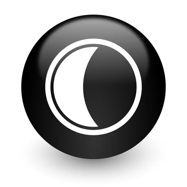 Mond schwarz glänzende Internet-Ikone — Stockfoto