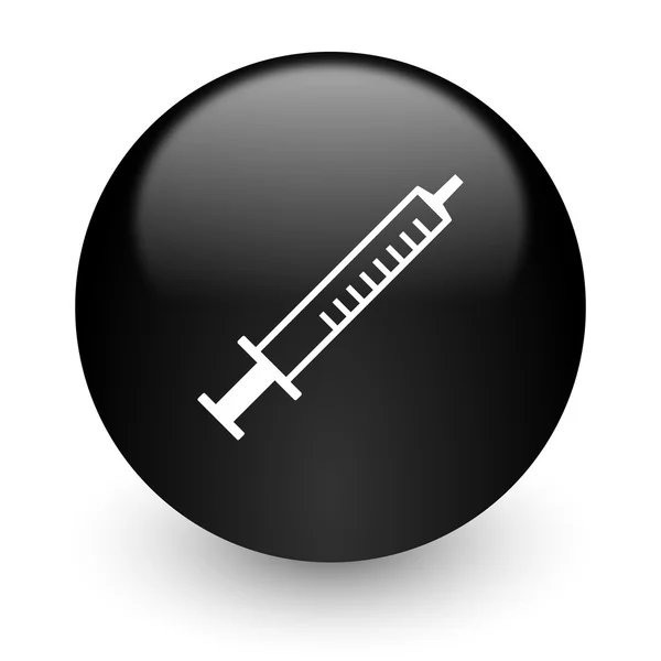 Medycyna czarny błyszczący ikona internet — Zdjęcie stockowe