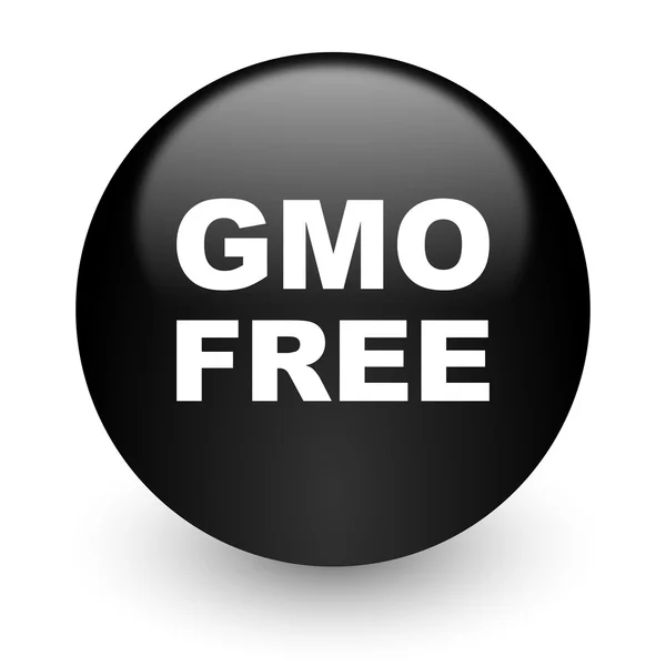 Gmo free schwarz glänzend internet icon — Stockfoto