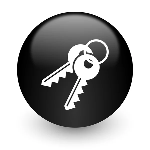 Keys black glossy internet icon — Stock Photo, Image