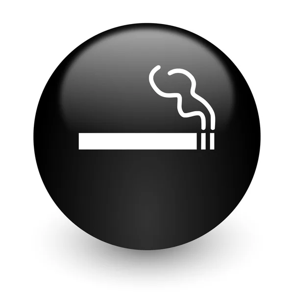 Cigaretta fekete fényes internet ikonra — Stock Fotó