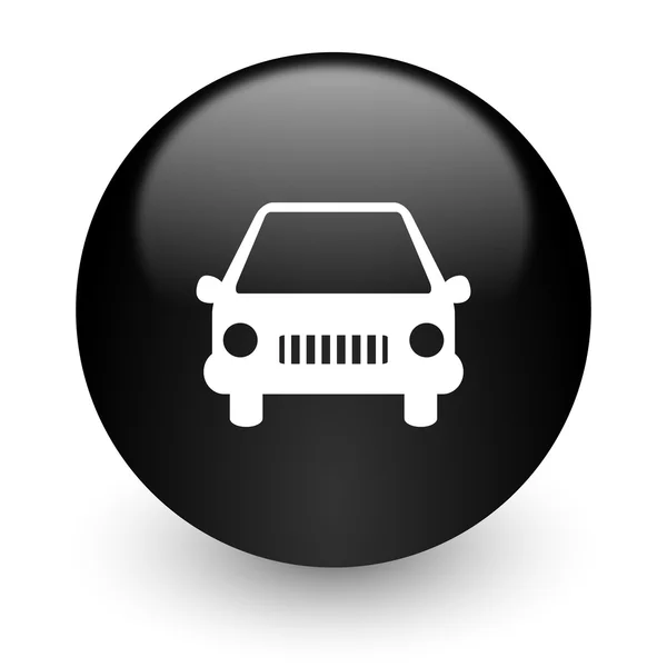 Car black glossy internet icon — Stock Photo, Image