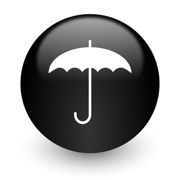 Umbrella black glossy internet icon — Stock Photo, Image