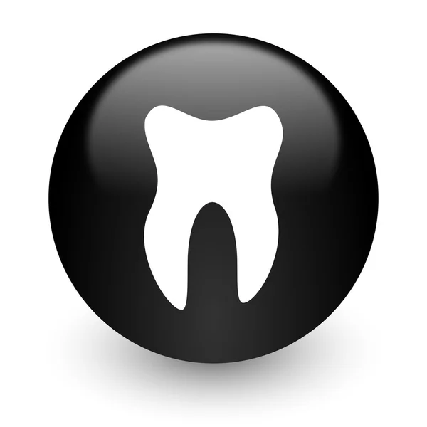 Tooth black glossy internet icon — Stock Photo, Image