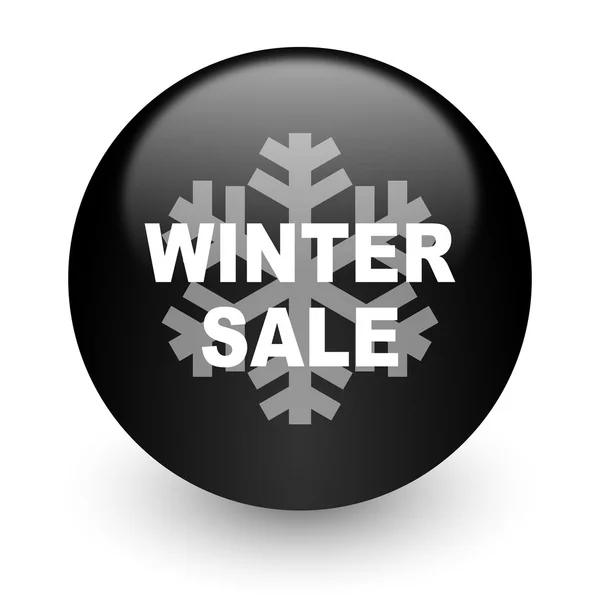 Winter sale black glossy internet icon — Stock Photo, Image